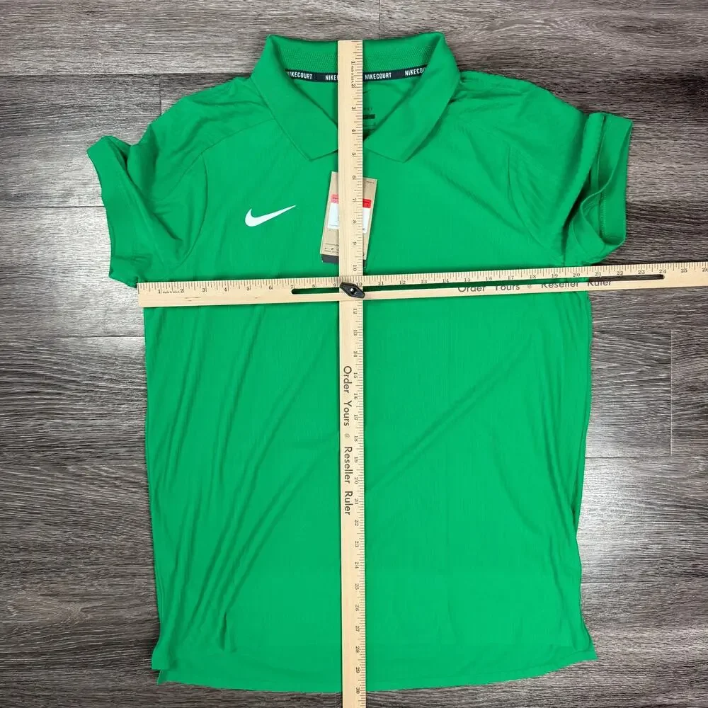 Nike Court Dri-FIT ADV Slam Tennis Polo Shirt Green Mens Size Large HQ0792-310